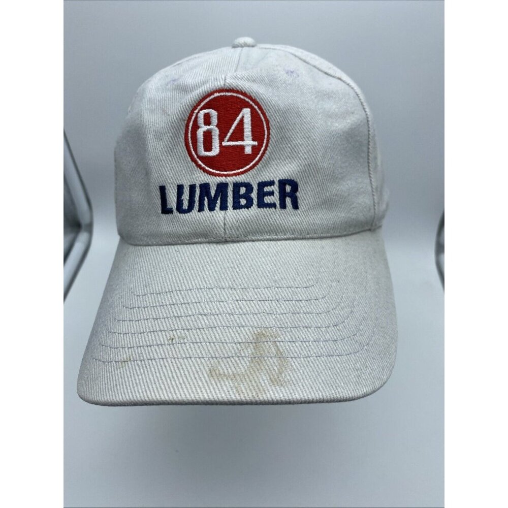 84 Lumber Beige Off White Adjustable Adult Baseball Cap Hat Hook-Loop